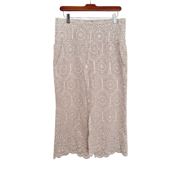 Vintage-Inspired Eyelet Embroidered Midi Skirt Scalloped Hem Simple Timeless - Picture 11 of 13